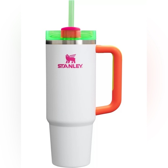 🎉LAST PIECE🎉Stanley 30 oz. Quencher H2.0 FlowState Tumbler White Neon - Picture 2 of 8